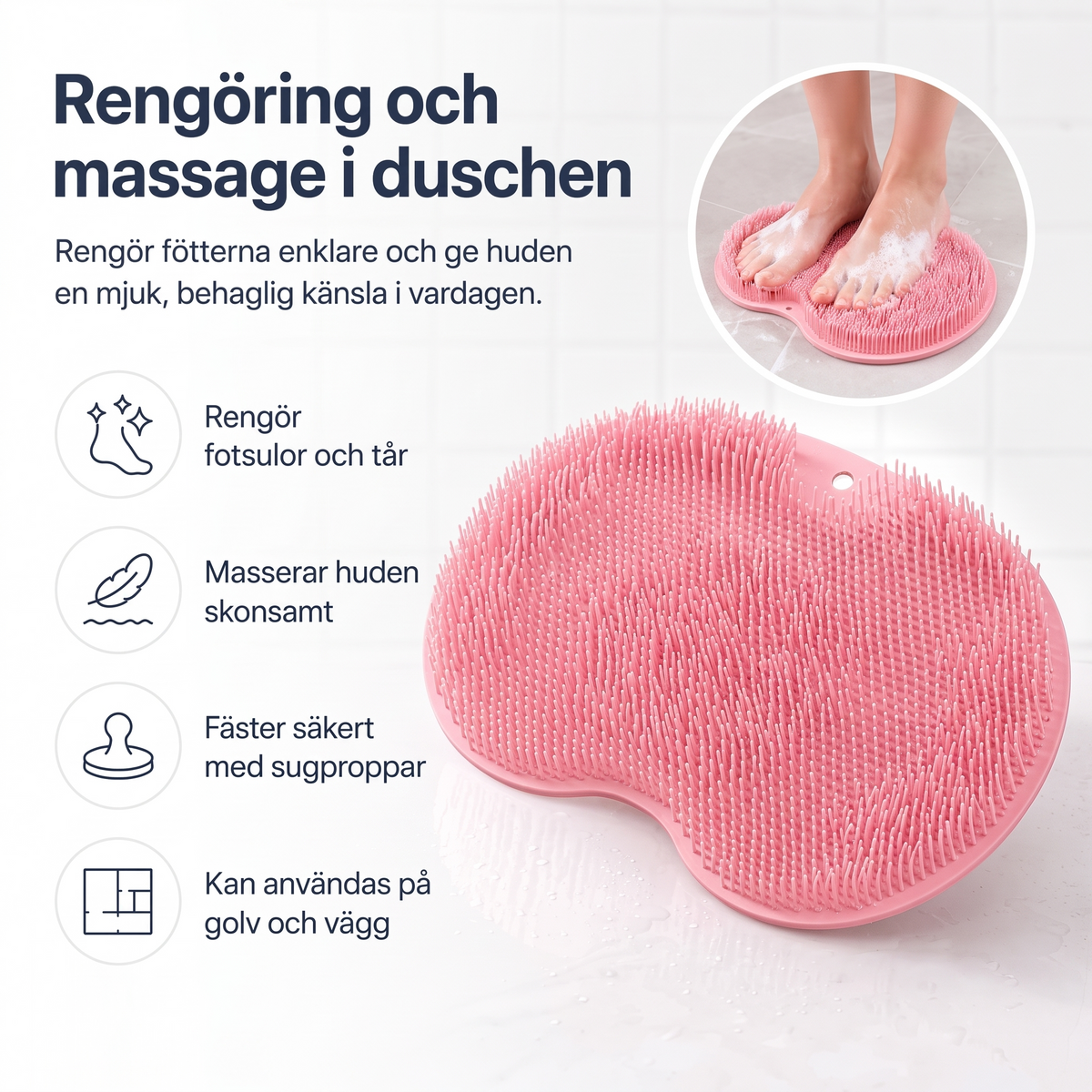 Skrubbemåtte til fødder i brusebadet – bild 2