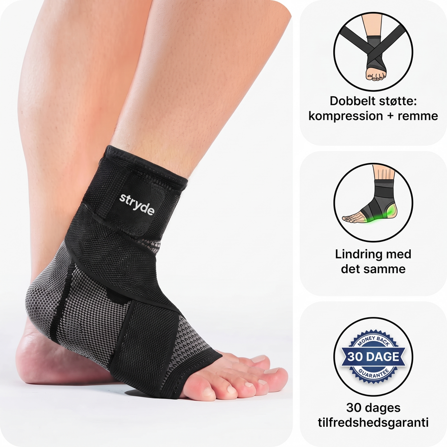 Stryde Foot Sleeve – dobbelt støtte: kompression og remme