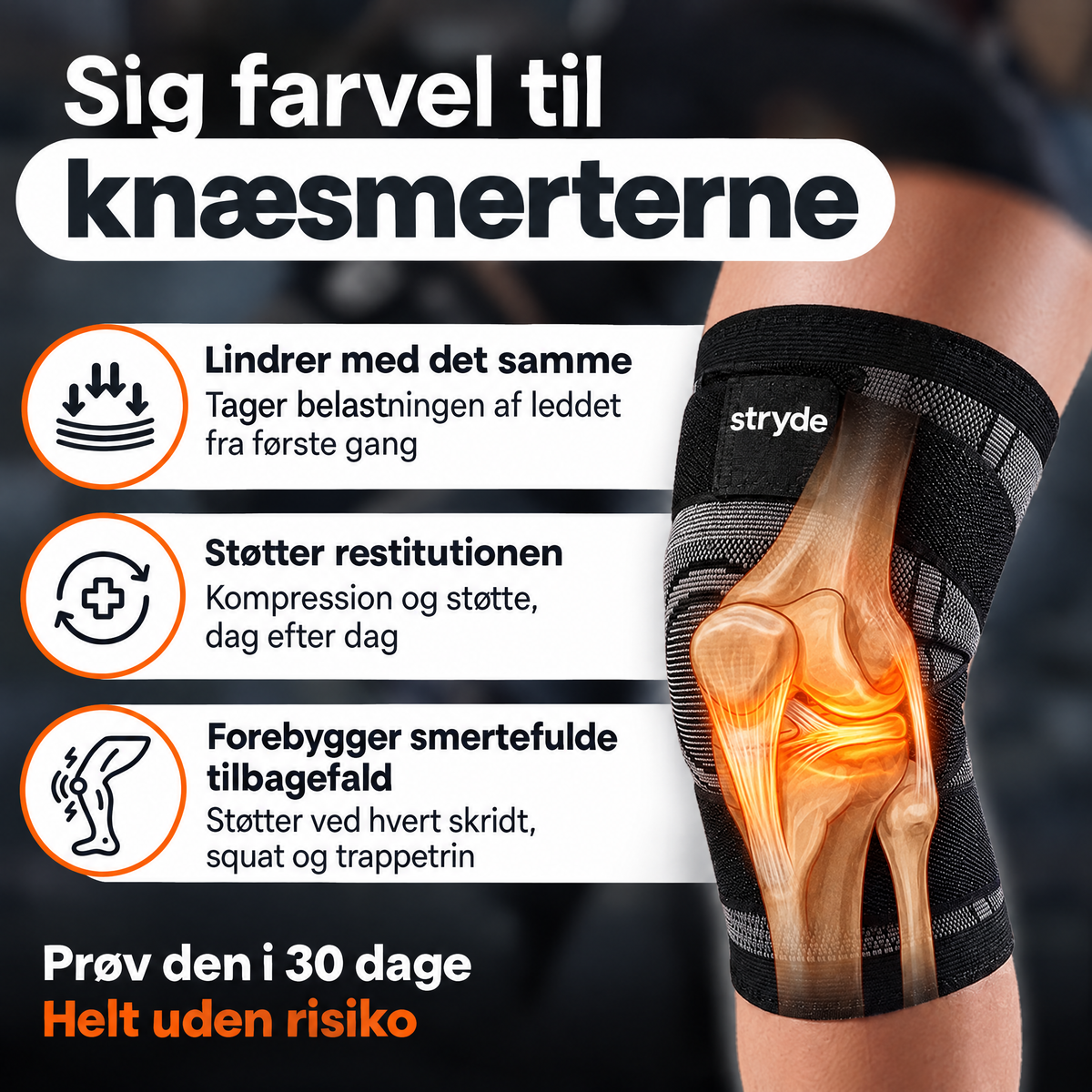 Stryde Knee Sleeve mod knæsmerter